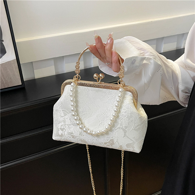 Embroidery Frame - Vintage Classic Lace Bag pearl Evening