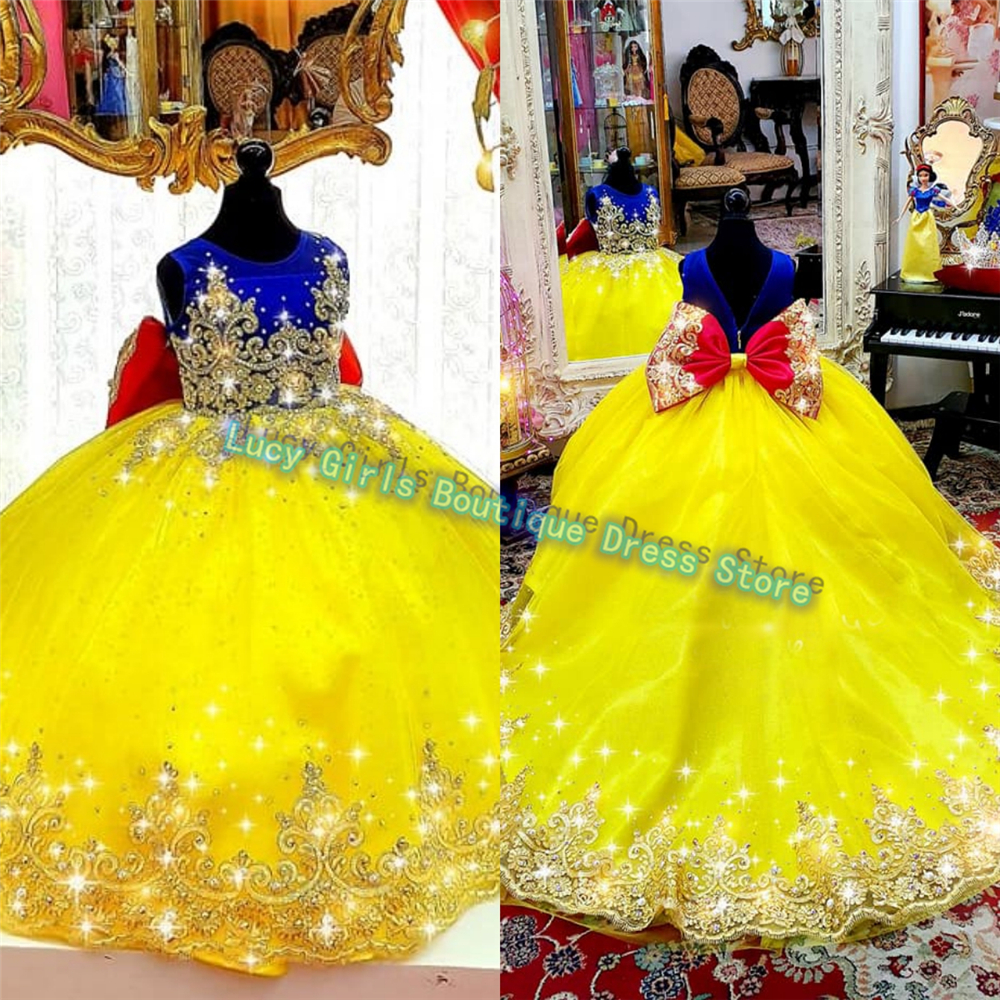 Embroidery Yellow Dress - Luxuriously Yellow Flower Girl Dress Quality