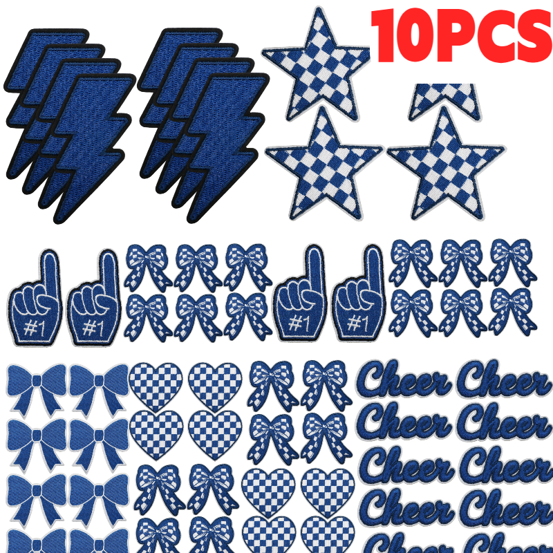 Embroidery Design Love - 10PCS Bulk Blue Game Day Cheerleader