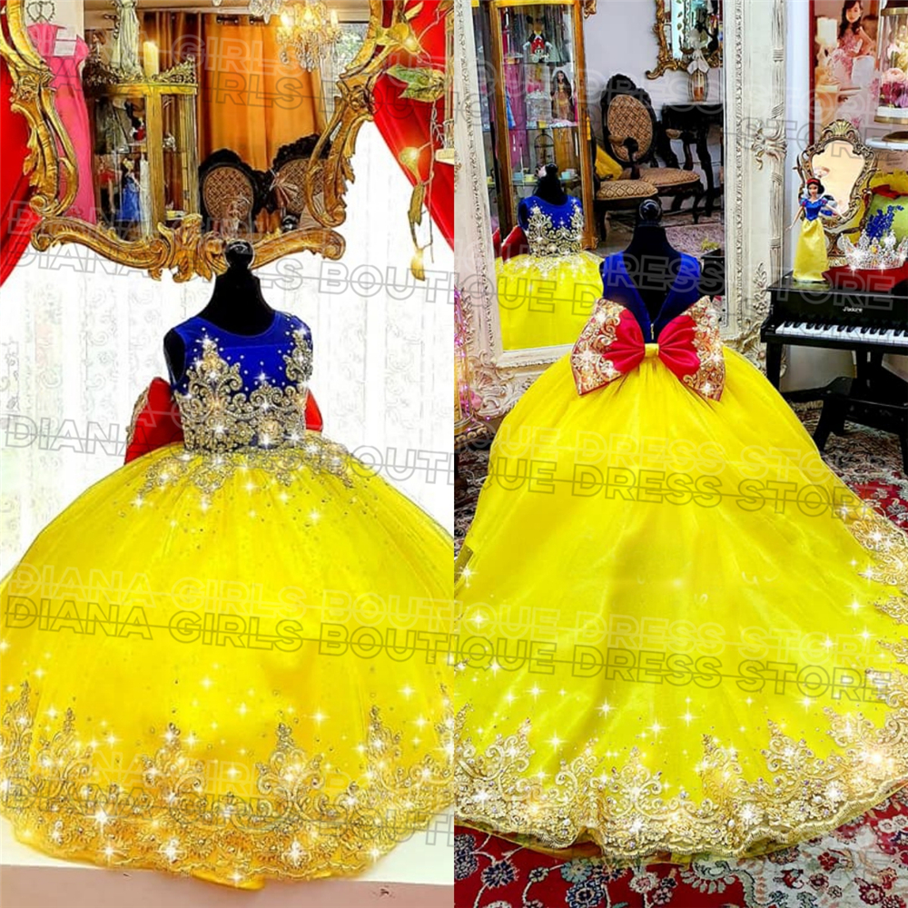 Embroidery Yellow Dress - Gorgeous Yellow Flower Girl Dress Tulle
