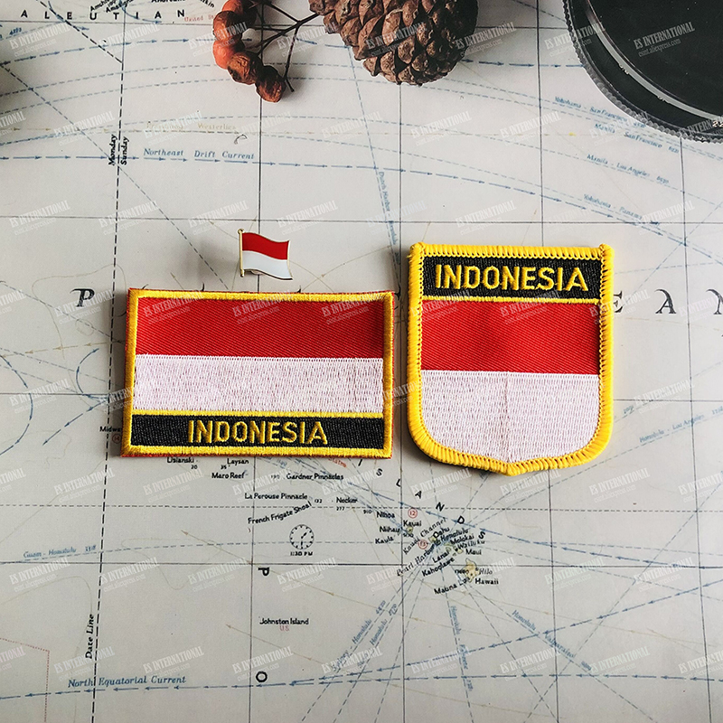 Embroidery In Indonesia - INDONESIA National Flag Embroidery Patches Badge