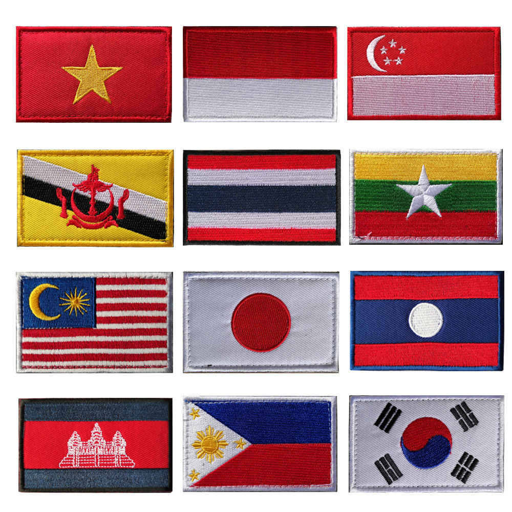 Southeast Asian Flag Embroider - Embroidery In Indonesia ulasan dan harga