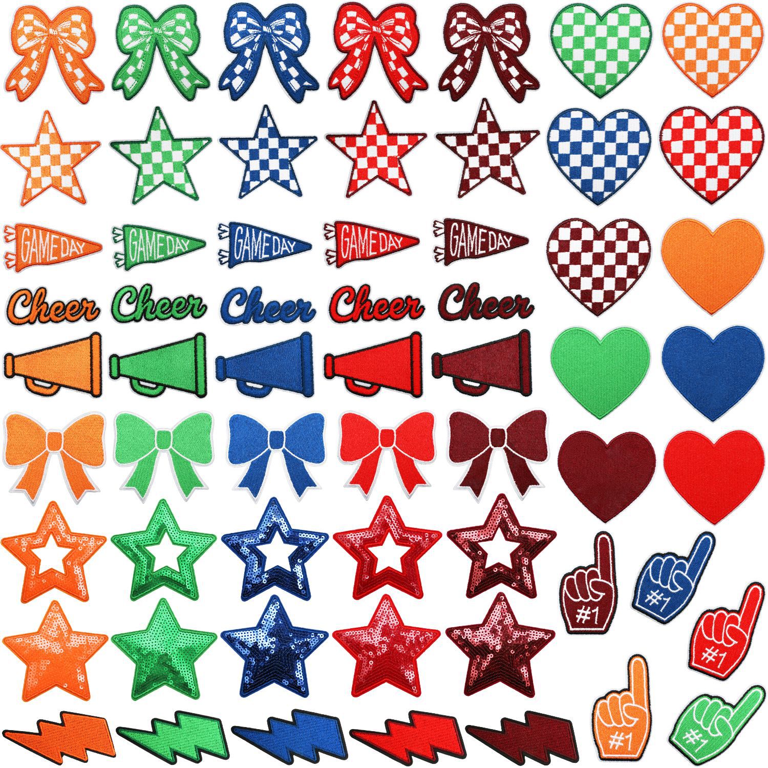 1PCS Red Blue Green Lightning  - Embroidery Design Love ulasan dan harga