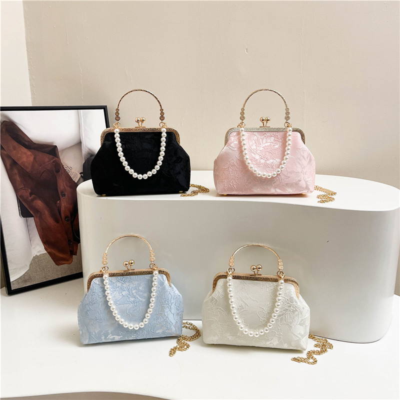 Vintage Classic Lace Bag pearl - Embroidery Frame ulasan dan harga