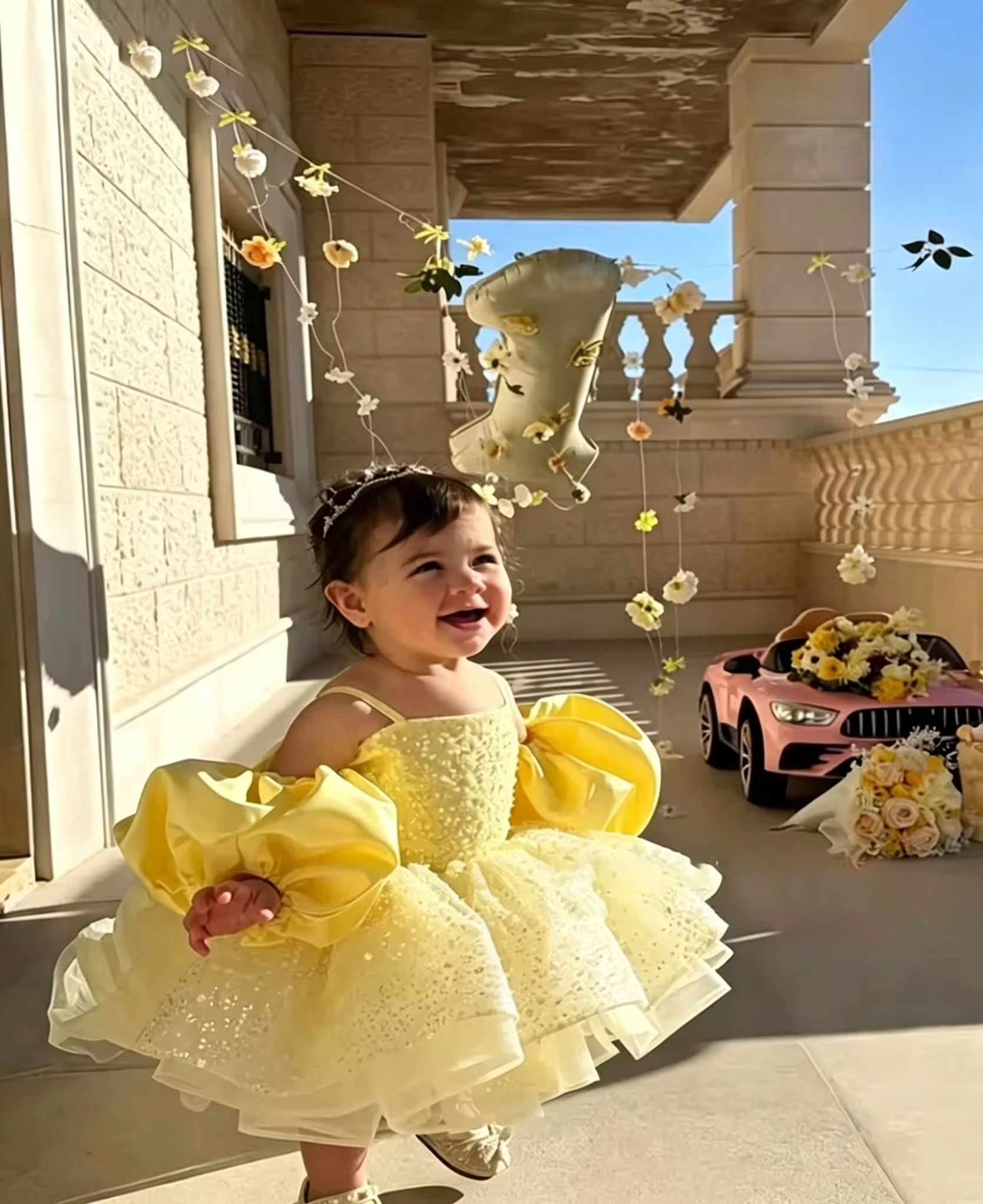 Cute Yellow Flower Girl Dresse - Embroidery Yellow Dress ulasan dan harga