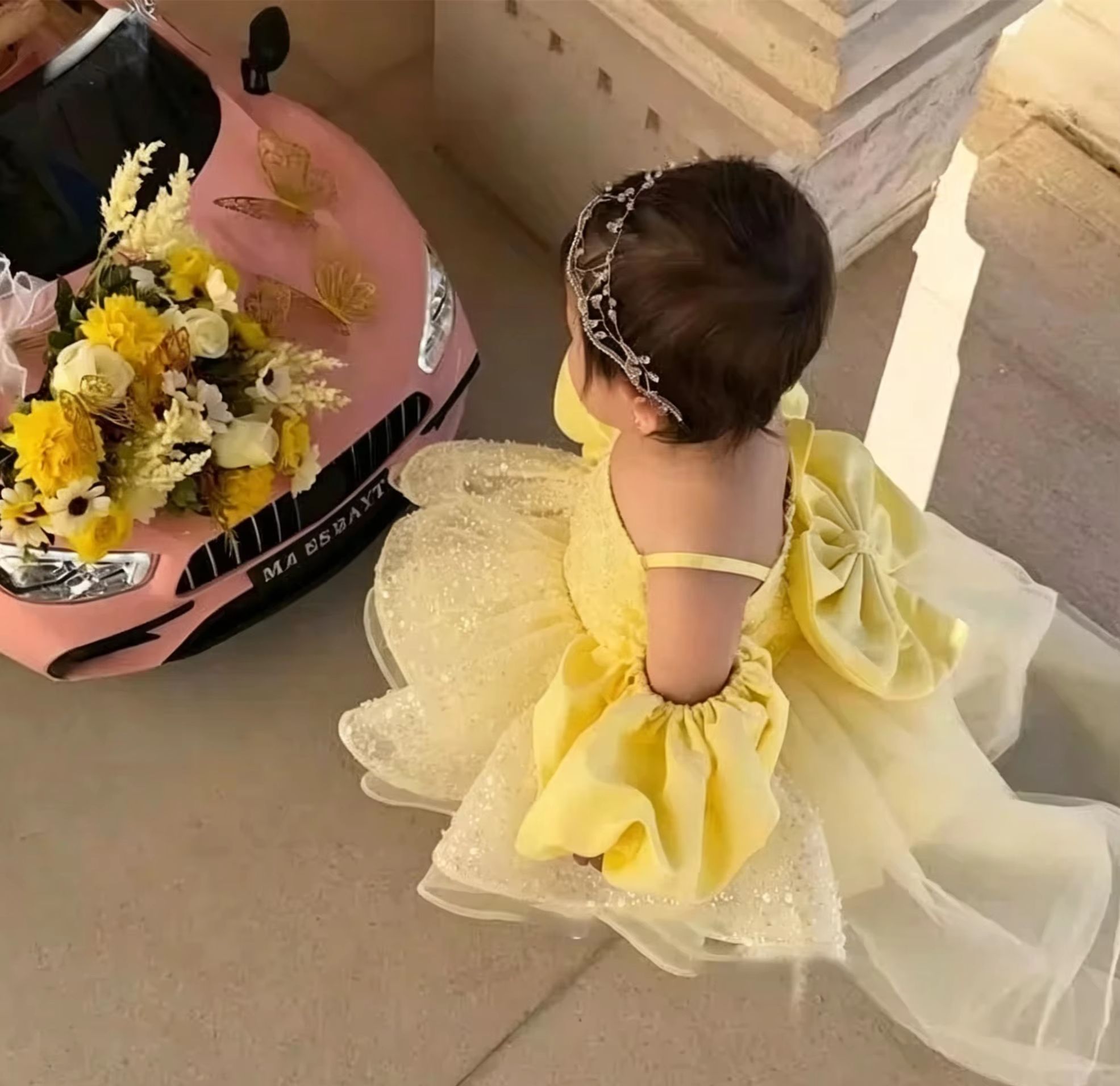 Cute Yellow Flower Girl Dresse - Embroidery Yellow Dress ulasan dan harga