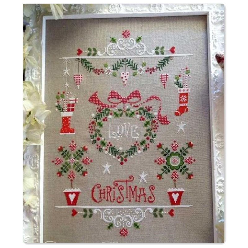 I love Christmas cross stitch  - Embroidery Design Love ulasan dan harga