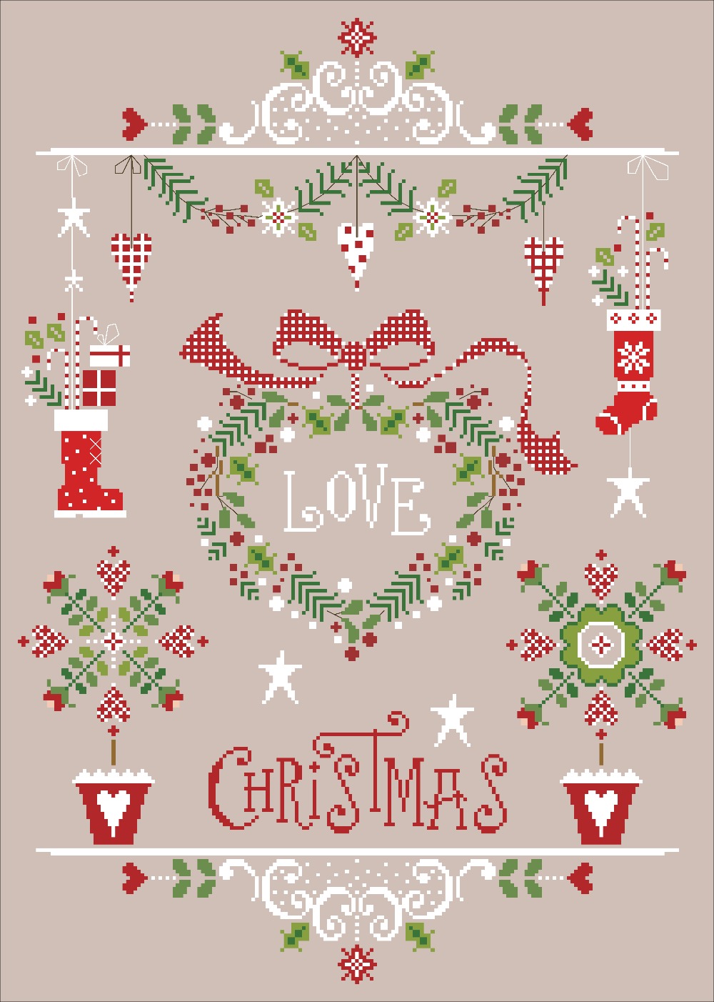 I love Christmas cross stitch  - Embroidery Design Love ulasan dan harga