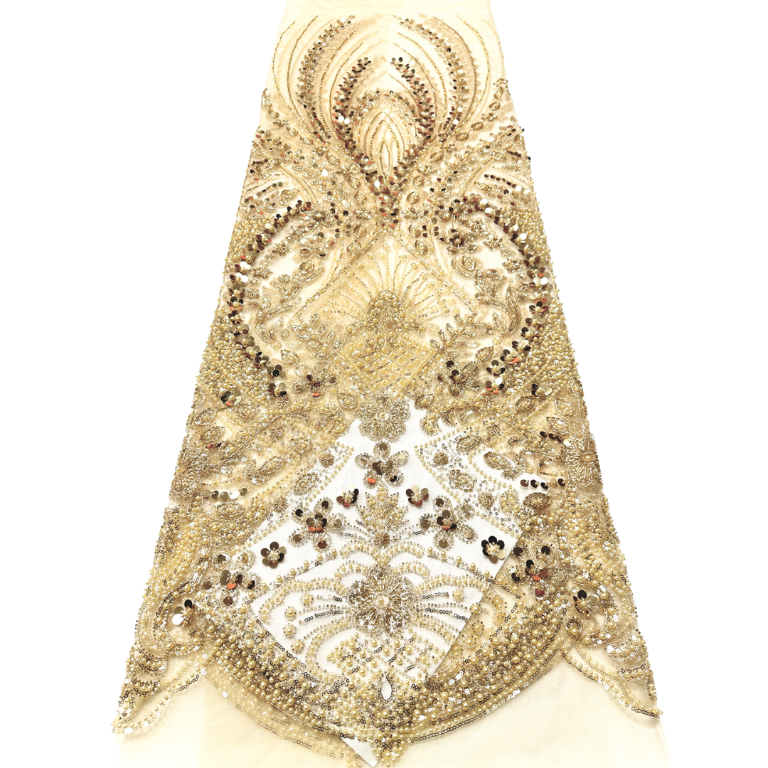 Yellow Bridal Lace Fabric 5 ya - Embroidery Yellow Dress ulasan dan harga
