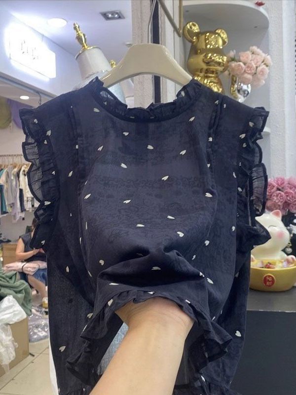 Korean Style Sleeveless Shirt  - Embroidery Design Love ulasan dan harga
