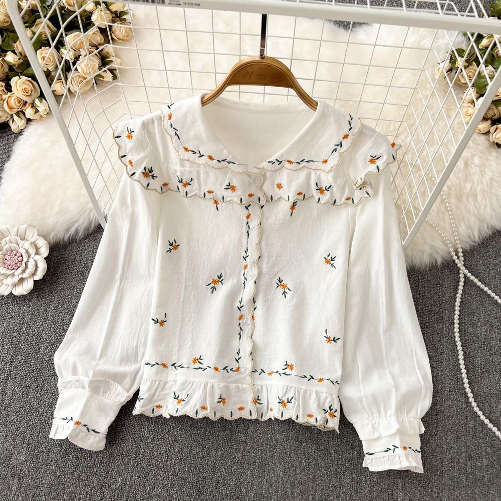 Lovely Shirts Women New Spring - Embroidery Design Love ulasan dan harga