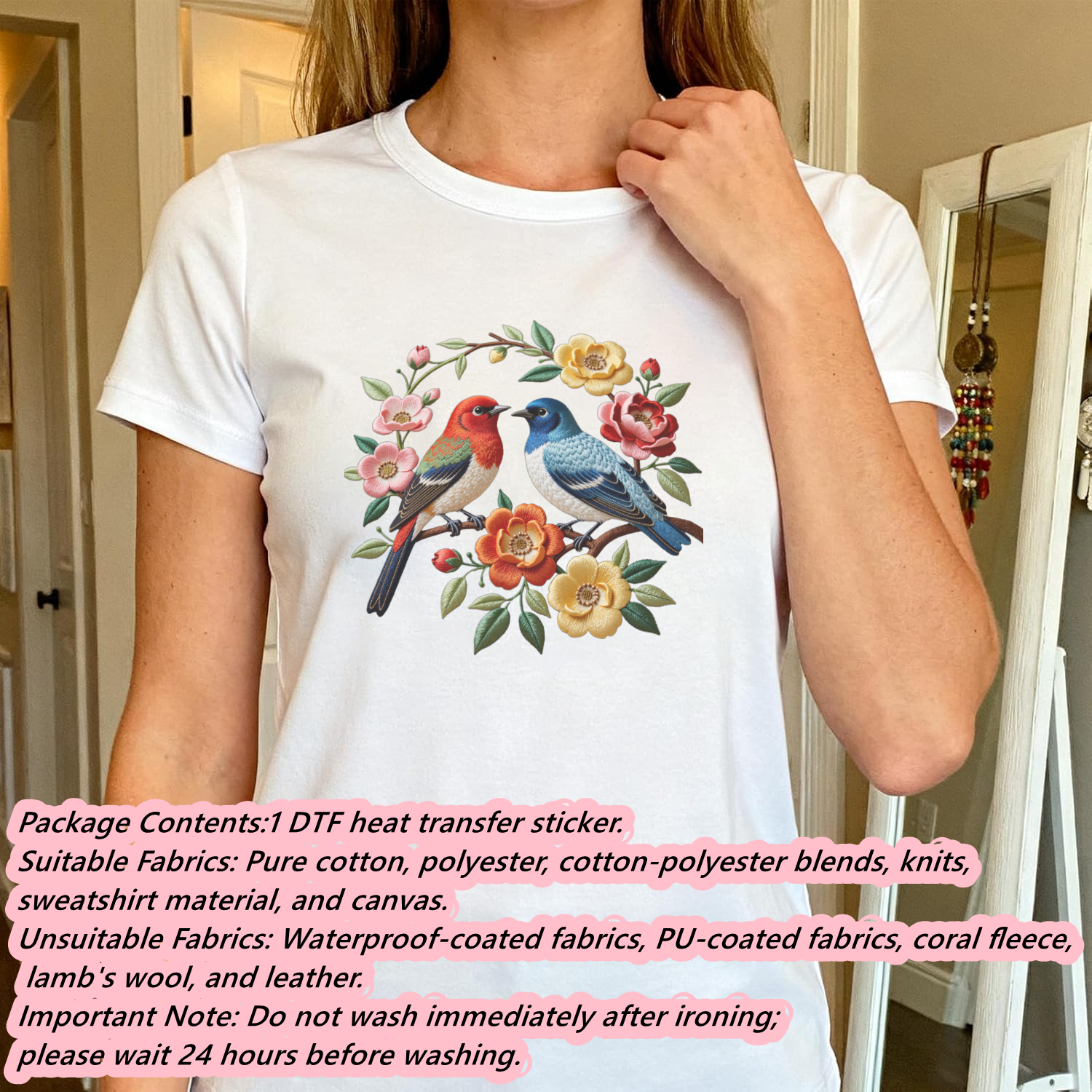 1 Piece of Bird Pattern Clothi - Embroidery Pattern ulasan dan harga
