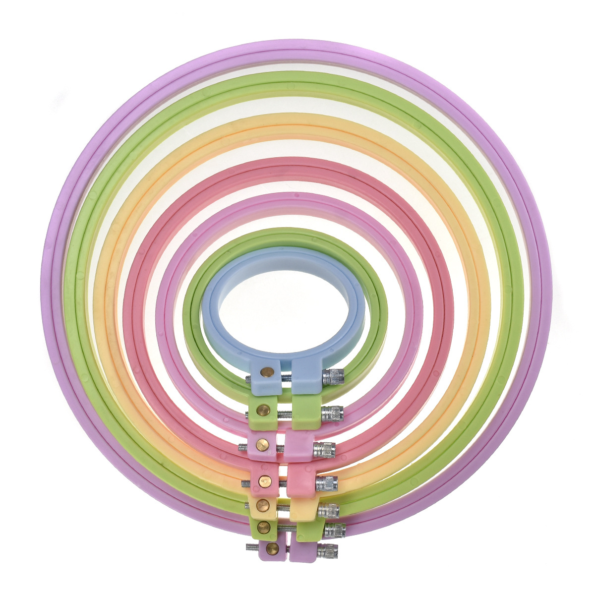 1/7pcs 7-25cm Plastic Embroide - Embroidery Frame ulasan dan harga