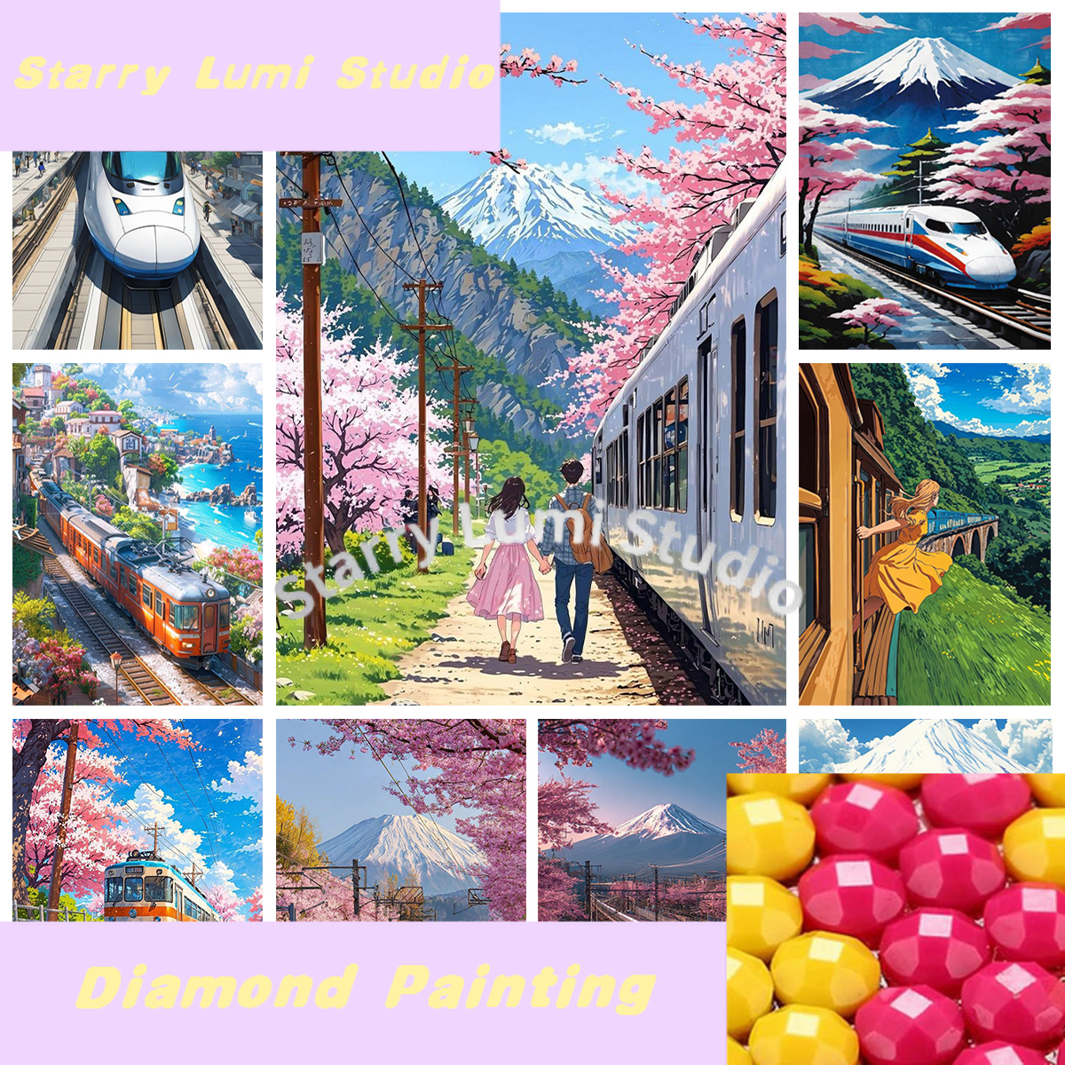 Japan Shinkansen 5D Diamond Pa - Embroidery Pattern ulasan dan harga