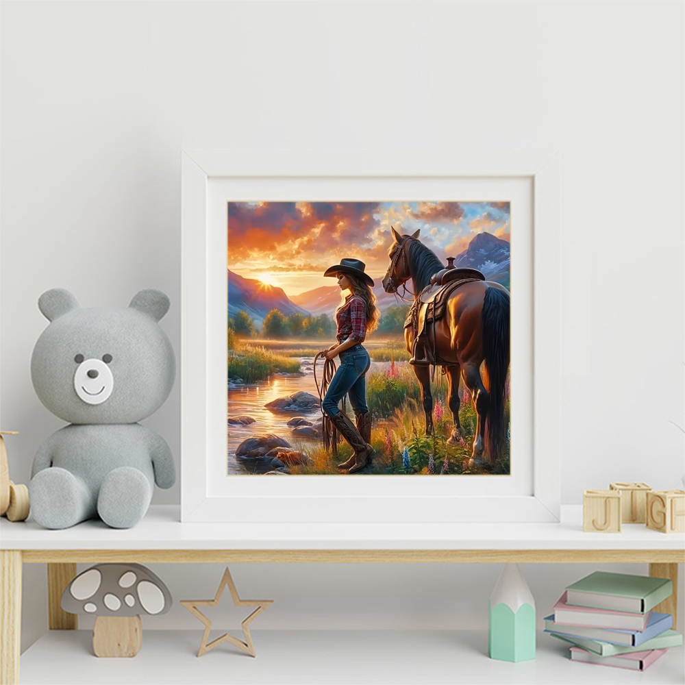 Momoart Diamond Embroidery Wom - Embroidery Horse ulasan dan harga