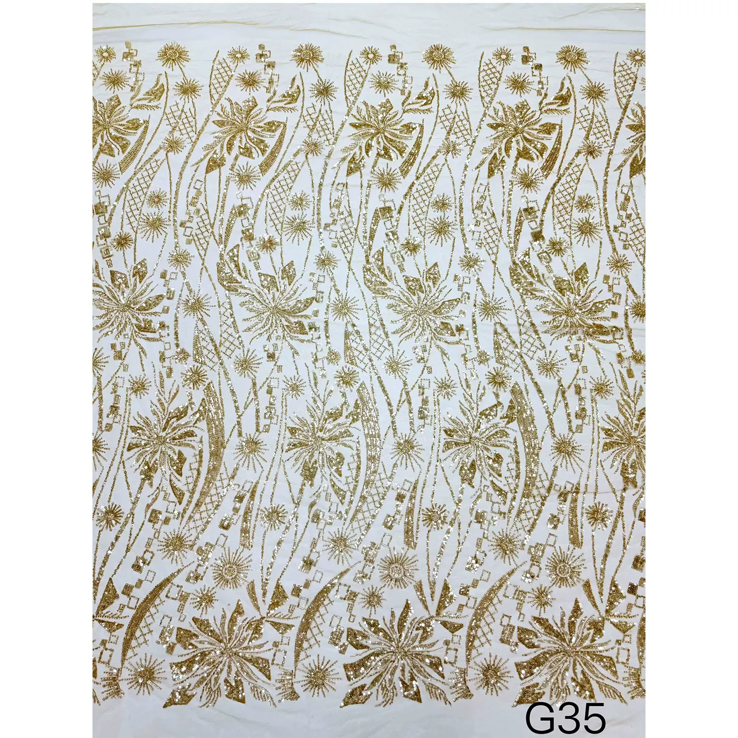1yard soft Lace fabric Geometr - Embroidery Pattern ulasan dan harga