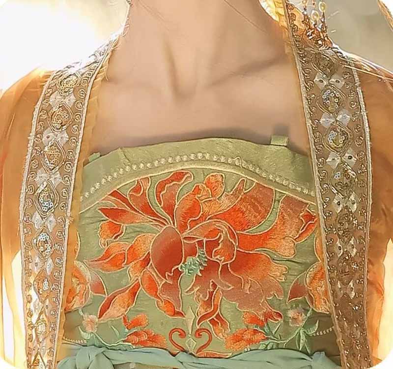 Women's Traditional Chinese Ha - Embroidery Yellow Dress ulasan dan harga