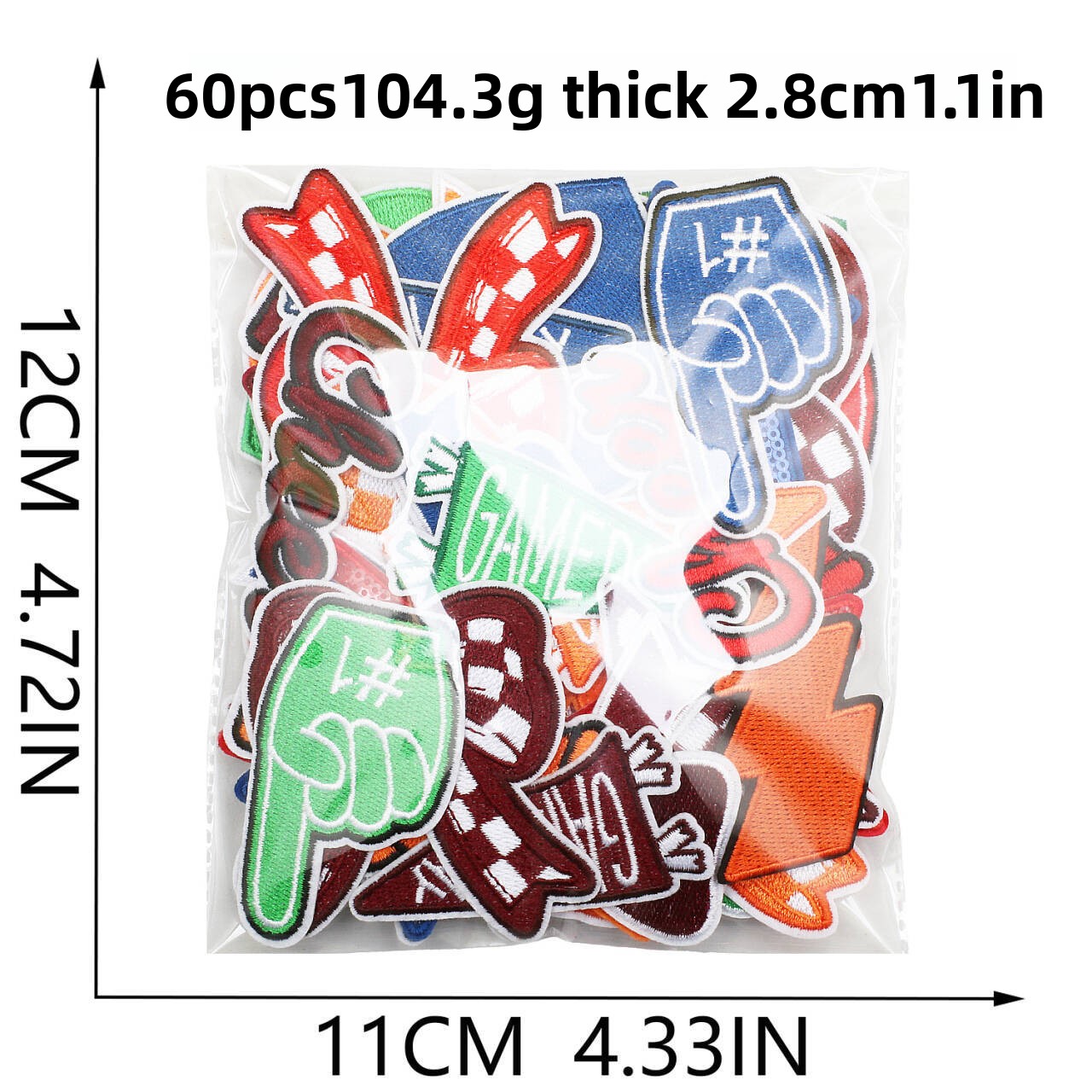 1PCS Red Blue Green Element Lo - Embroidery Design Love ulasan dan harga