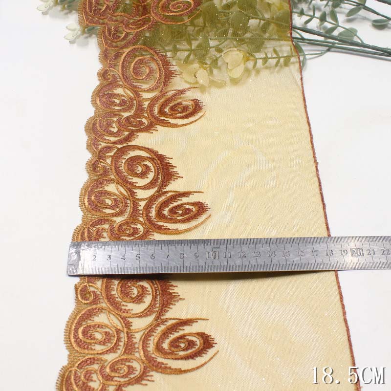 28Yards Embroidery Lace Fabric - Embroidery Yellow Dress ulasan dan harga