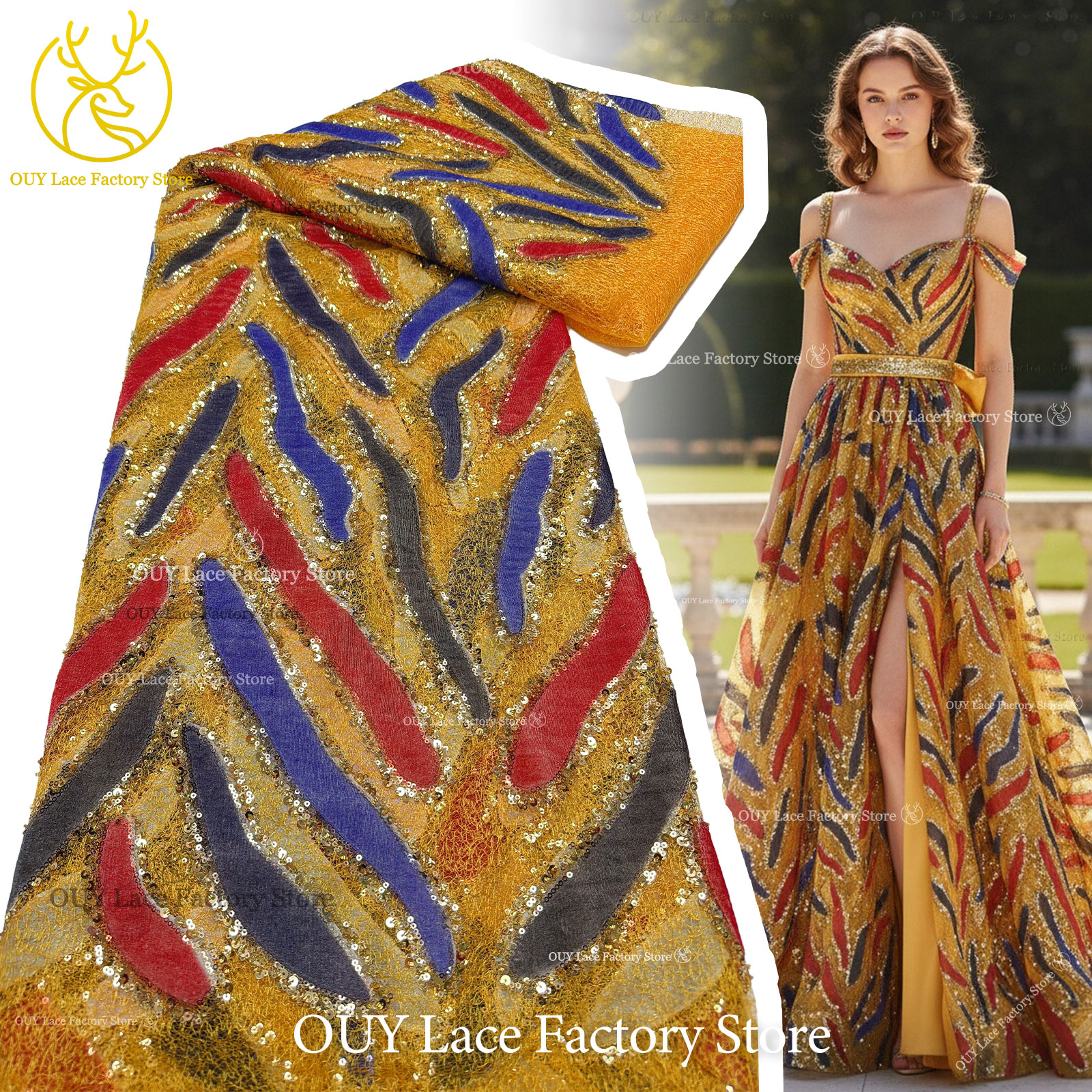 Golden Yellow French Tulle Emb - Embroidery Yellow Dress ulasan dan harga