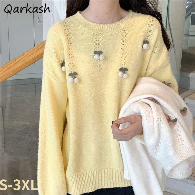 Pullovers Women Embroidery Swe - Embroidery Design Love ulasan dan harga