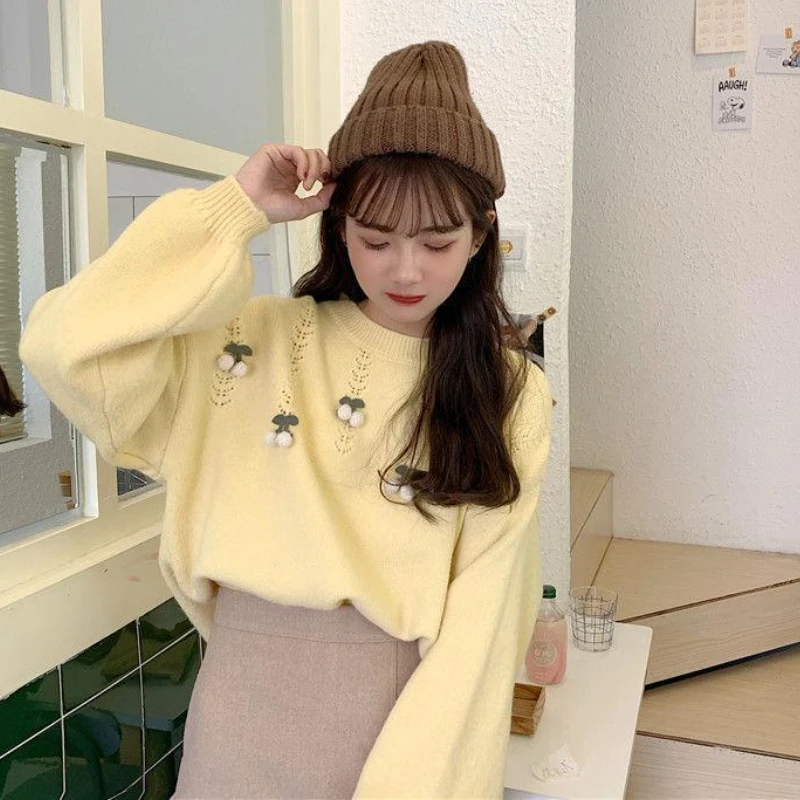 Pullovers Women Embroidery Swe - Embroidery Design Love ulasan dan harga