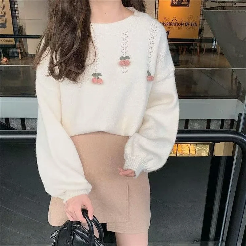 Pullovers Women Embroidery Swe - Embroidery Design Love ulasan dan harga