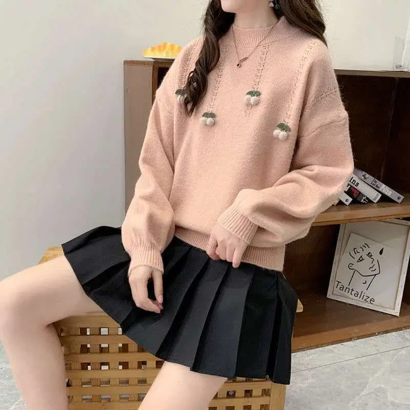 Pullovers Women Embroidery Swe - Embroidery Design Love ulasan dan harga