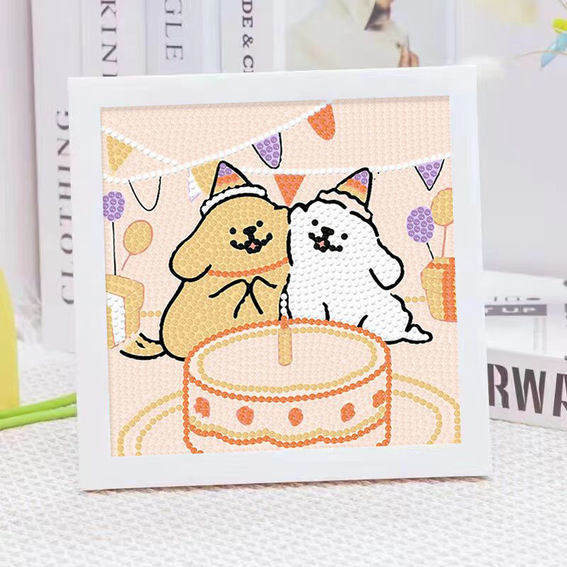 Cartoon Line Puppy Crystal Dia - Embroidery Frame ulasan dan harga