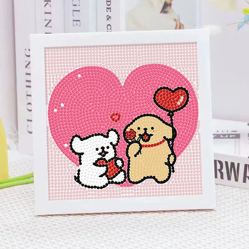 Cartoon Line Puppy Crystal Dia - Embroidery Frame ulasan dan harga