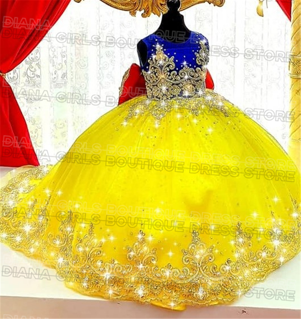 Gorgeous Yellow Flower Girl Dr - Embroidery Yellow Dress ulasan dan harga