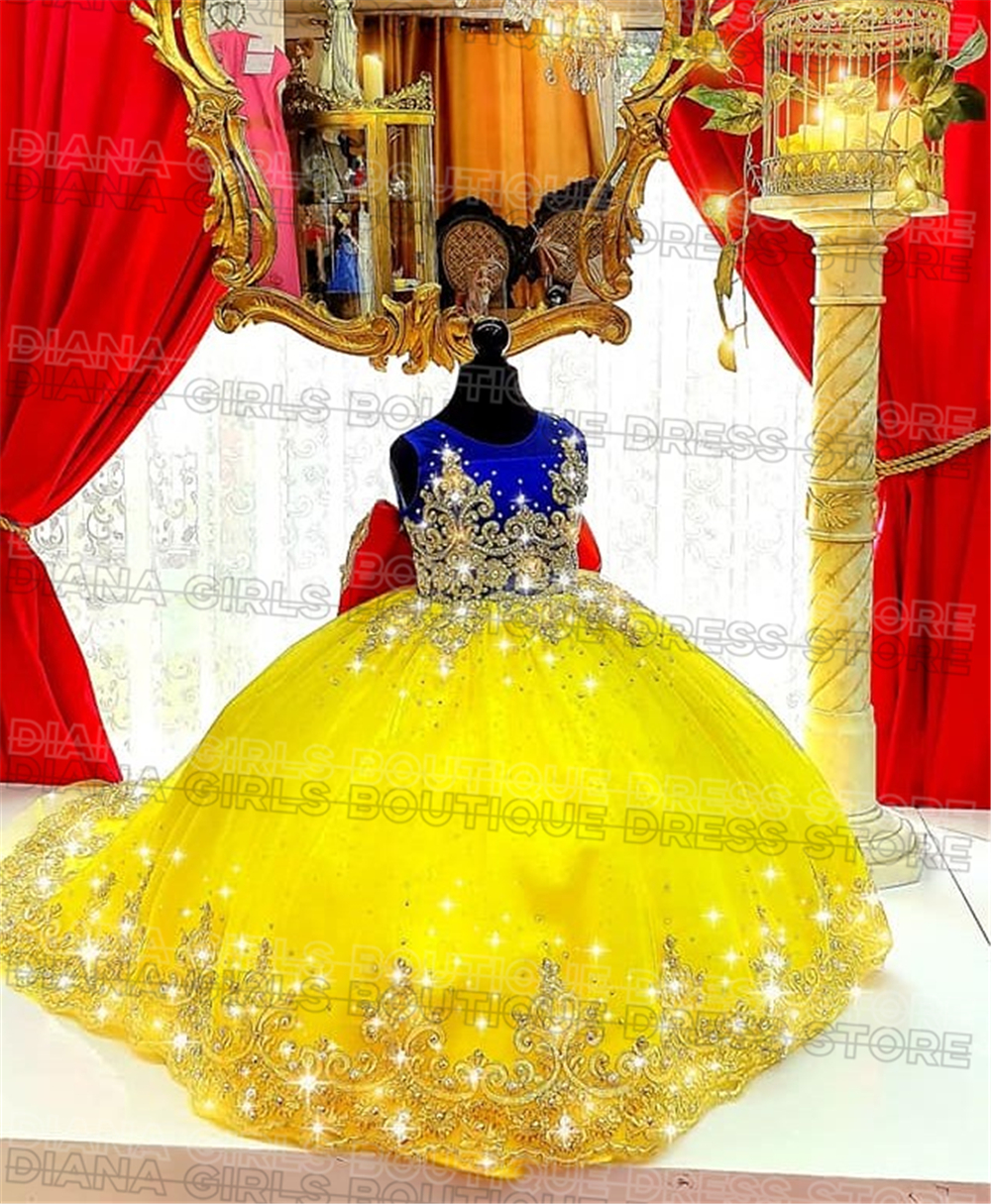 Gorgeous Yellow Flower Girl Dr - Embroidery Yellow Dress ulasan dan harga