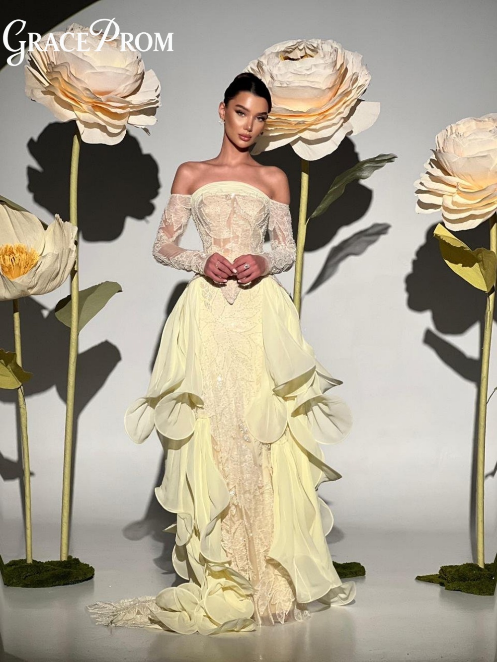 Exquisite Butter Yellow Prom D - Embroidery Yellow Dress ulasan dan harga