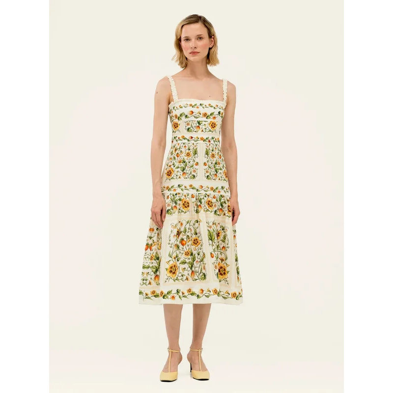 2026 Women Yellow Floral Embro - Embroidery Yellow Dress ulasan dan harga
