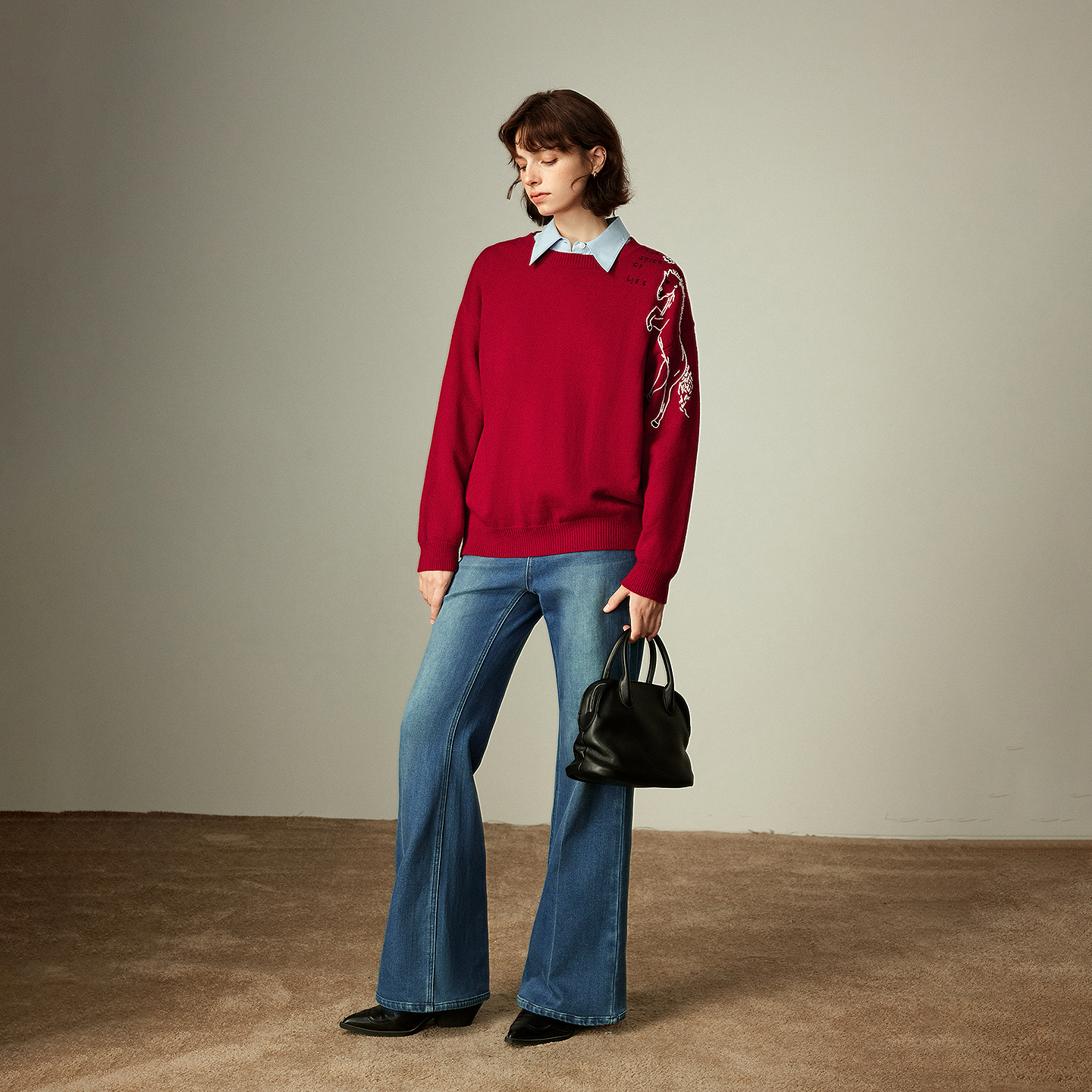 TOYOUTH Women's Arctic Fleece  - Embroidery Horse ulasan dan harga