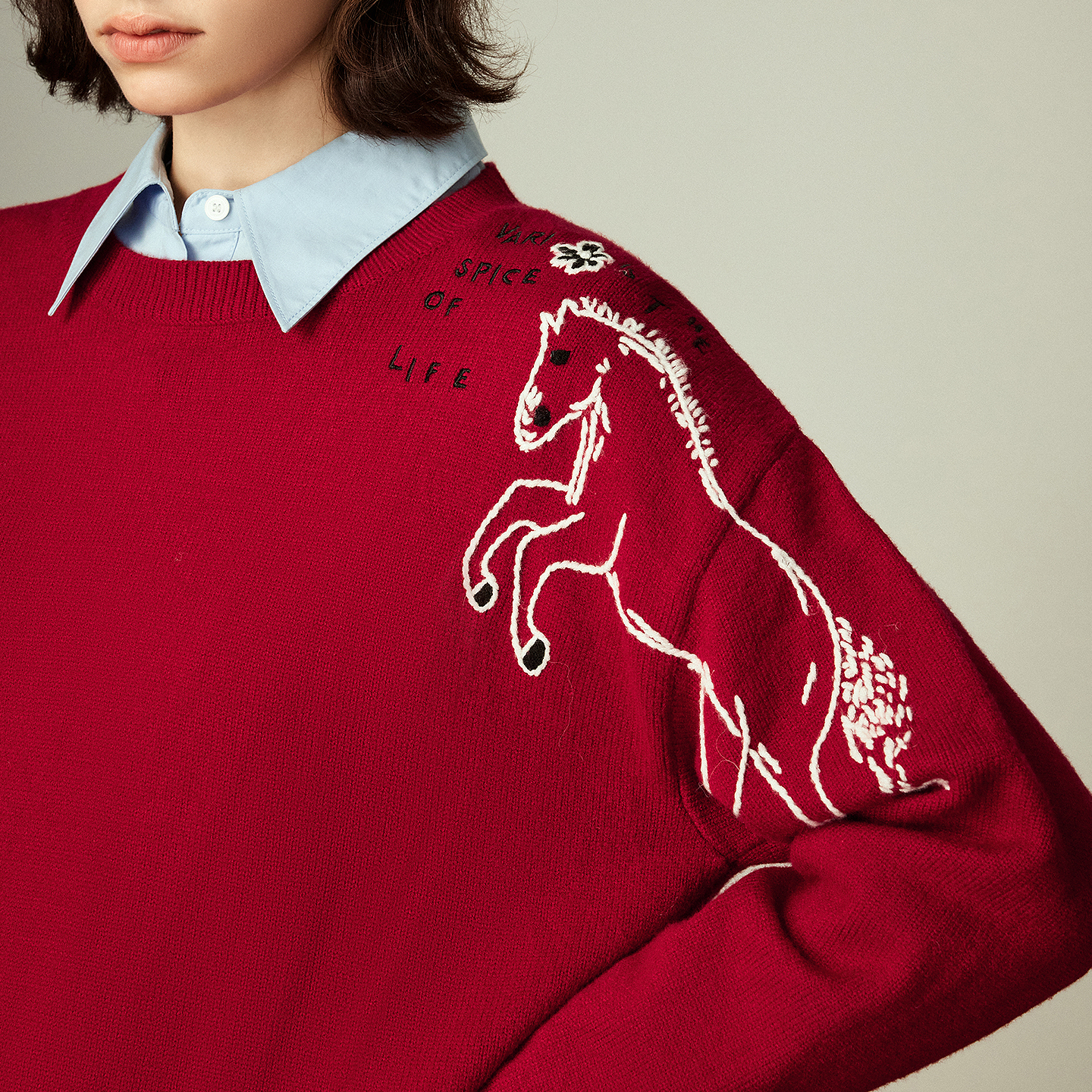 TOYOUTH Women's Arctic Fleece  - Embroidery Horse ulasan dan harga