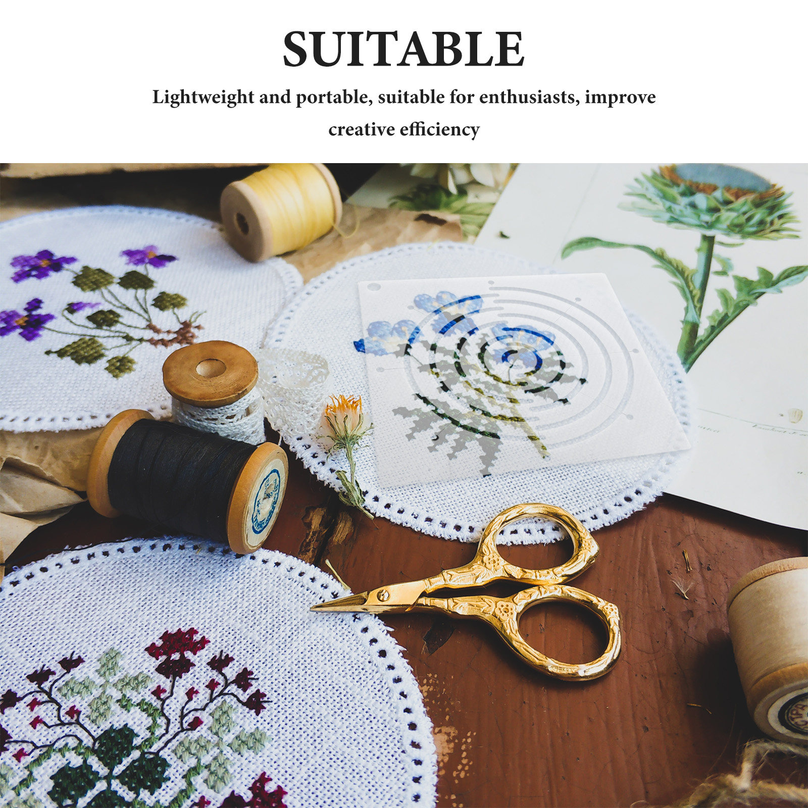 4Pcs Transparent Acrylic Quilt - Embroidery Pattern ulasan dan harga