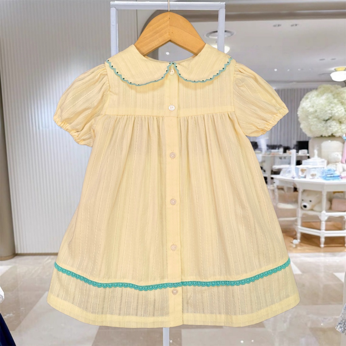 Summer Toddler Girl Dress Yell - Embroidery Yellow Dress ulasan dan harga