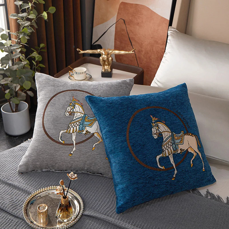 Horse 45cm Throw Pillow Cushio - Embroidery Horse ulasan dan harga