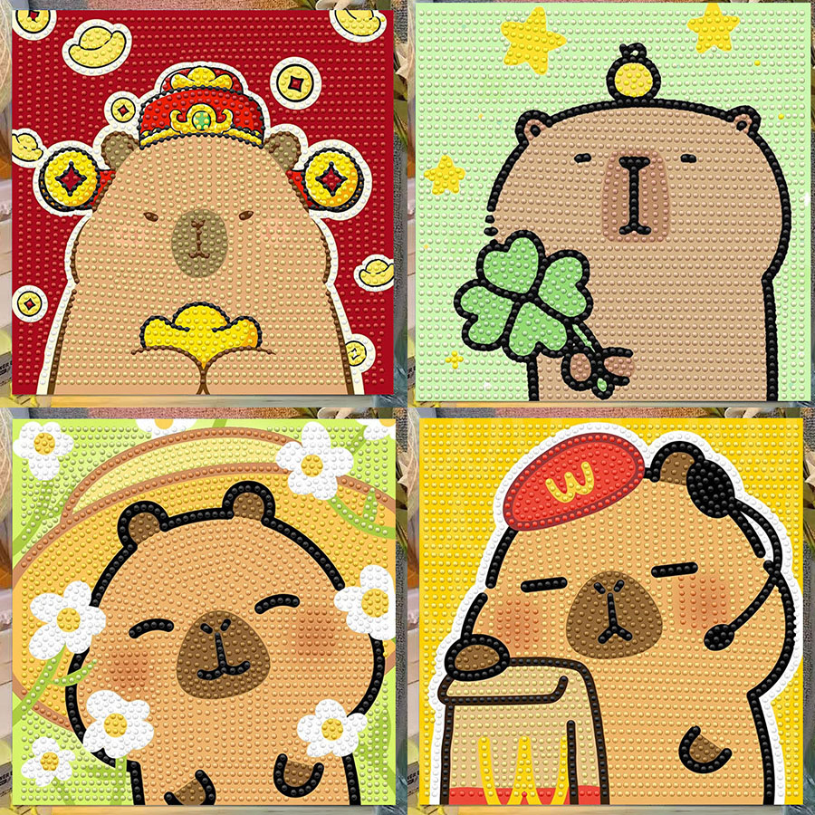 Cartoon Capibala Crystal Diamo - Embroidery Frame ulasan dan harga