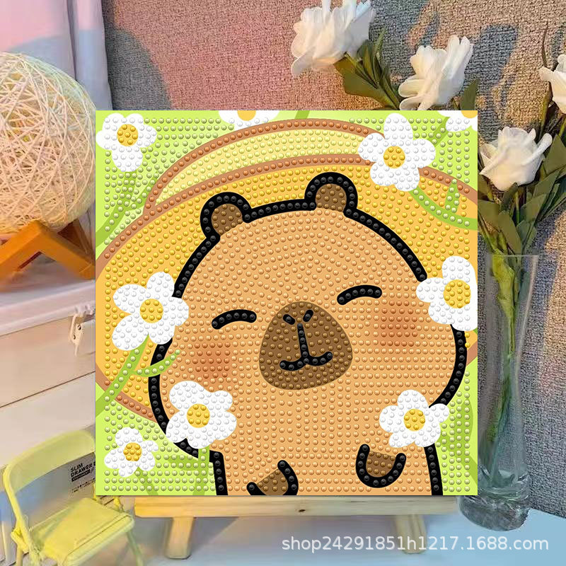 Cartoon Capibala Crystal Diamo - Embroidery Frame ulasan dan harga