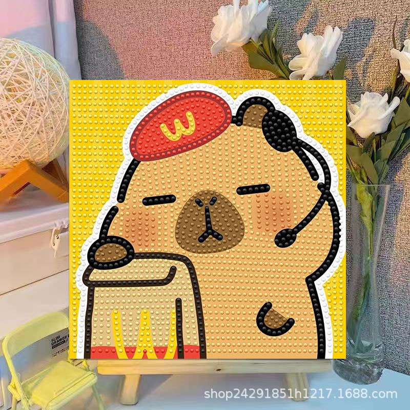 Cartoon Capibala Crystal Diamo - Embroidery Frame ulasan dan harga