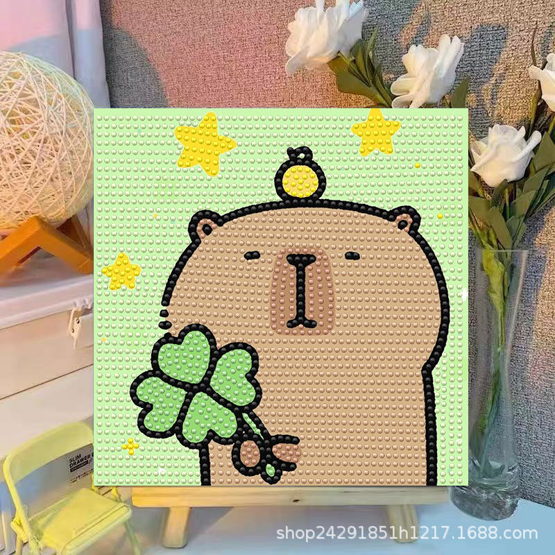 Cartoon Capibala Crystal Diamo - Embroidery Frame ulasan dan harga