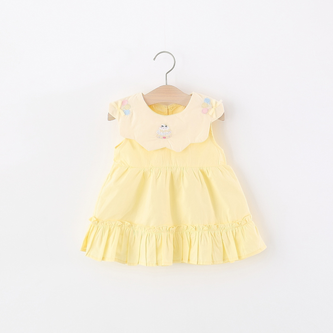 Toddler Girl Yellow Cotton Dre - Embroidery Yellow Dress ulasan dan harga