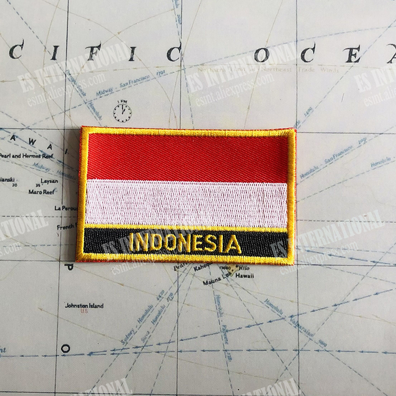 INDONESIA National Flag Embroi - Embroidery In Indonesia ulasan dan harga