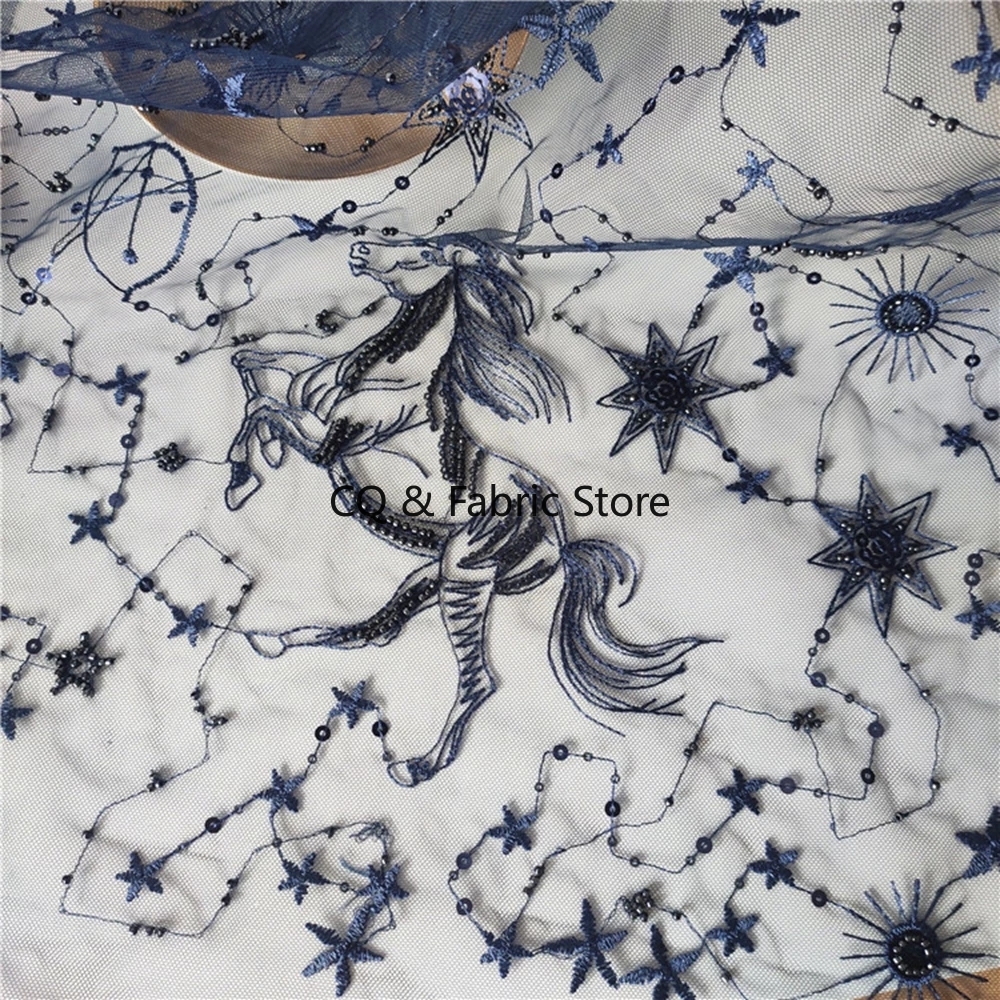 3D Embroidery Beaded And Sequi - Embroidery Horse ulasan dan harga